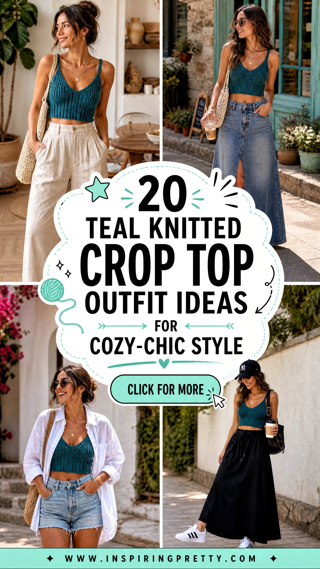 20 Teal Knitted Crop Top Outfit Ideas for Cozy-Chic Style - 20 Teal Knitted Crop Top Outfit Ideas for Cozy-Chic Style