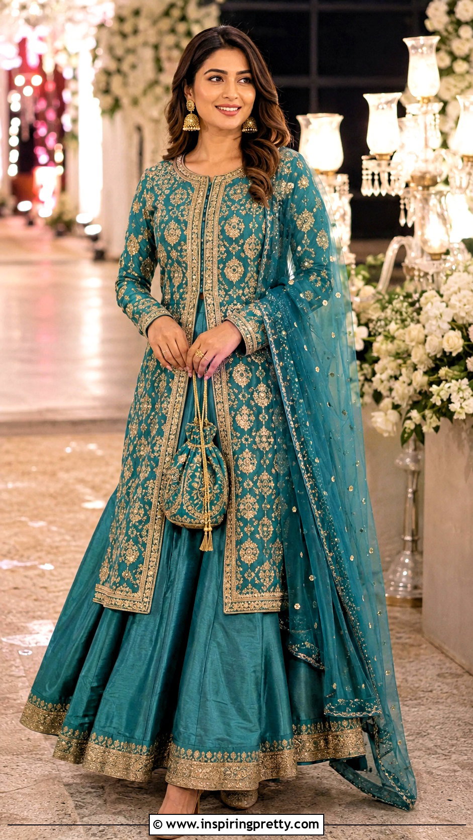 Teal Lehenga With Long Top - 50 Lehenga With Long Top outfit ideas