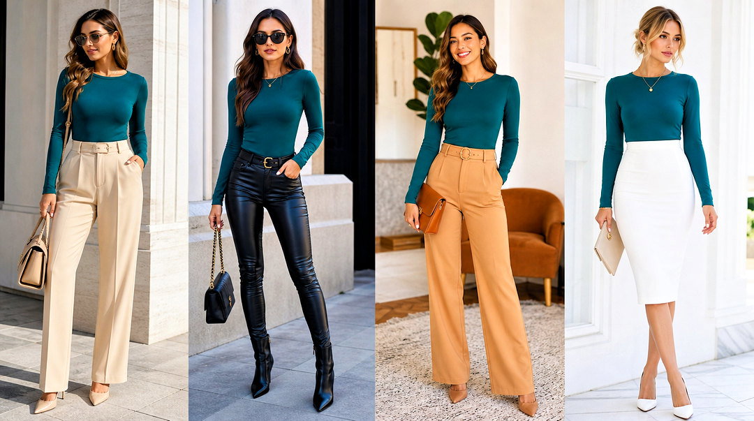 25 Teal Long Sleeve Top Outfit Ideas for Polished Style