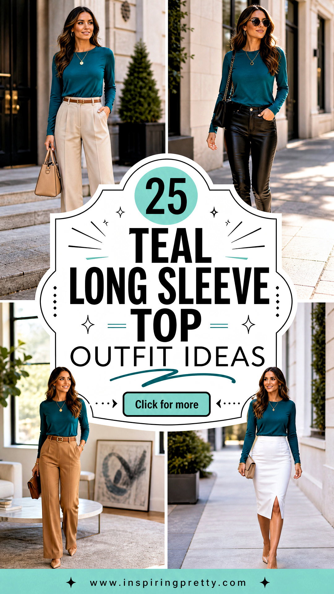 25 Teal Long Sleeve Top Outfit Ideas for Polished Style - 25 Teal Long Sleeve Top Outfit Ideas for Polished Style