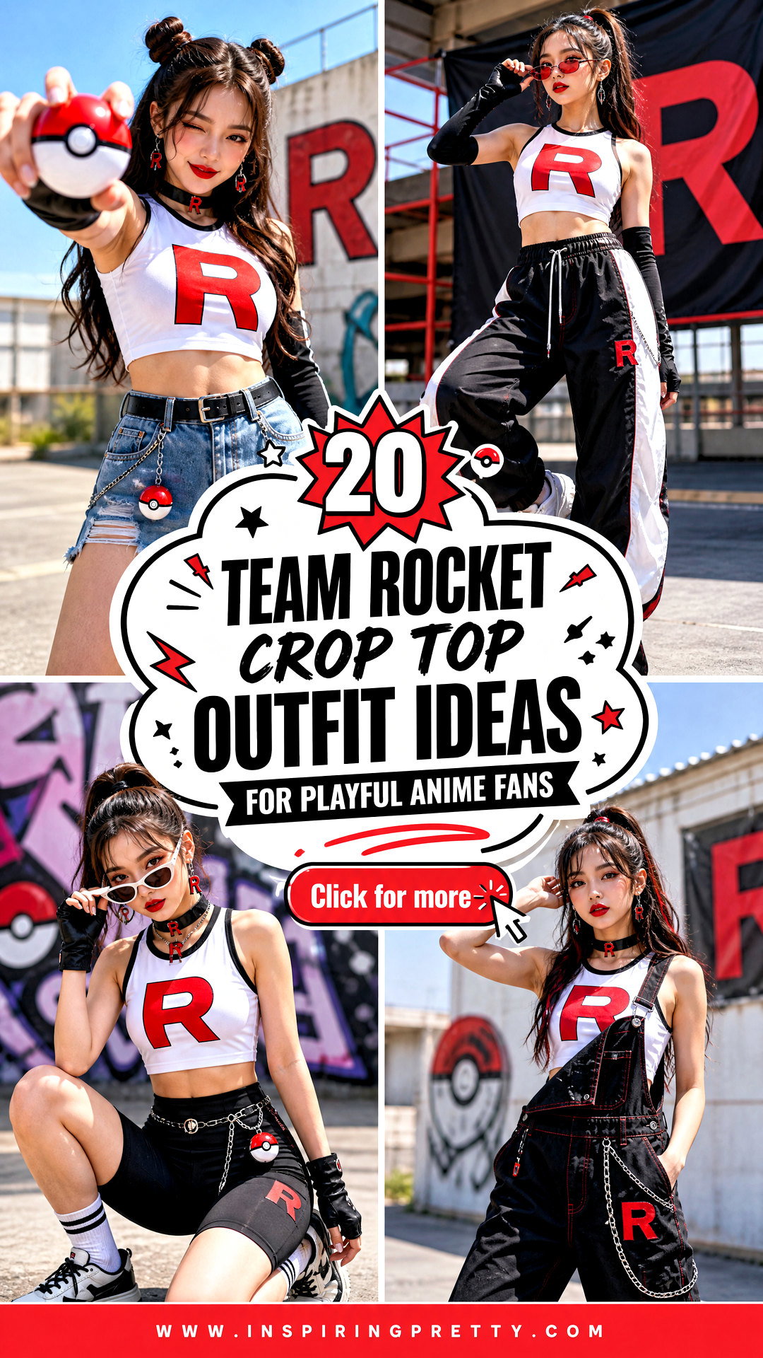 20 Team Rocket Crop Top Outfit Ideas for Playful Anime Fans - 20 Team Rocket Crop Top Outfit Ideas for Playful Anime Fans