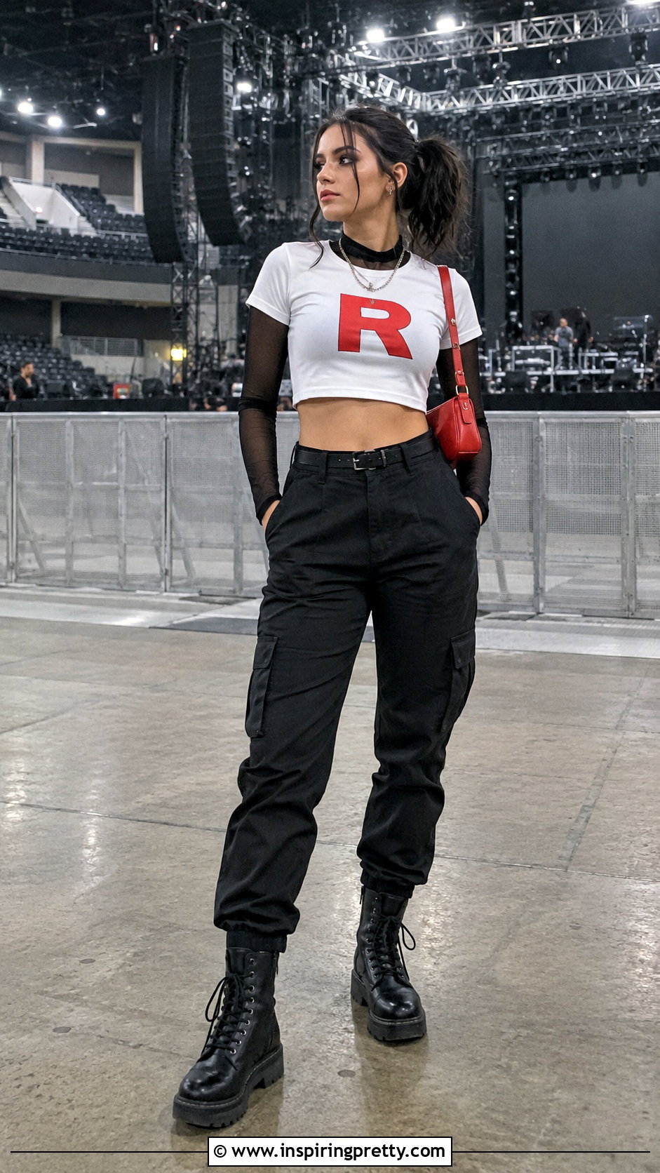 Team Rocket Crop Top Over Mesh Top - 20 team rocket crop top outfit ideas