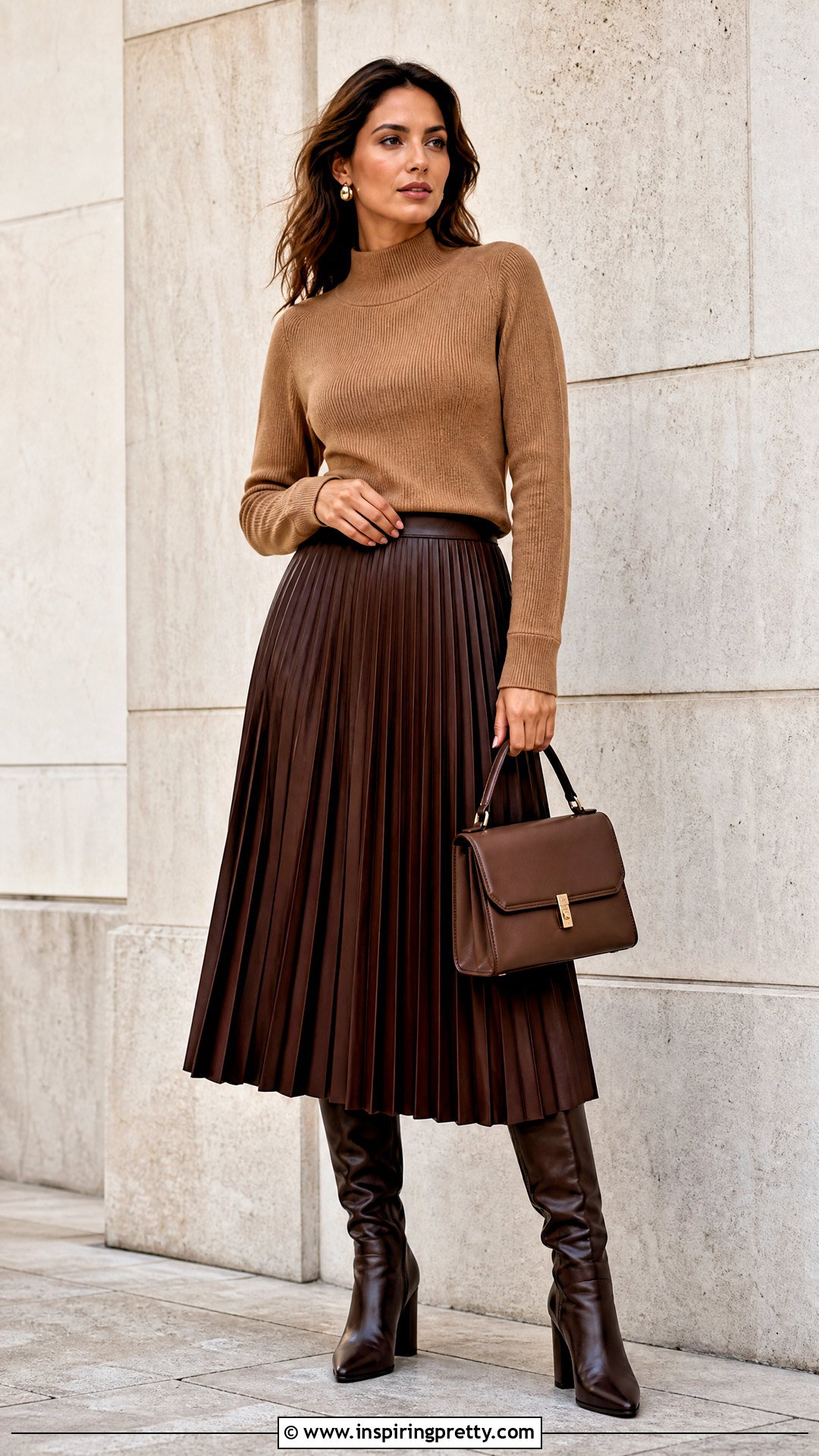 The Limited Mock Neck Top With A Pleated Skirt - 20 the limited women's tops outfit ideas