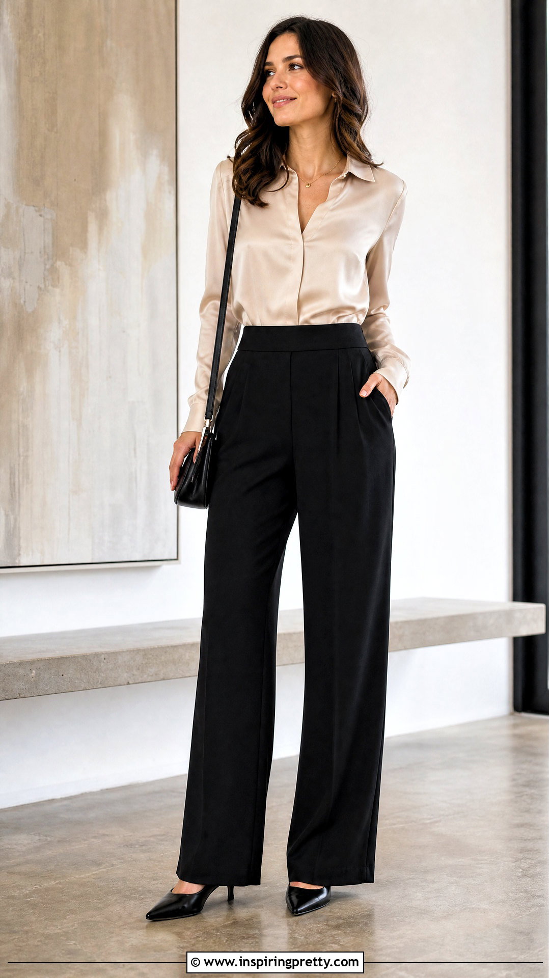 The Limited Satin Blouse With Wide Leg Pants - 20 the limited women's tops outfit ideas