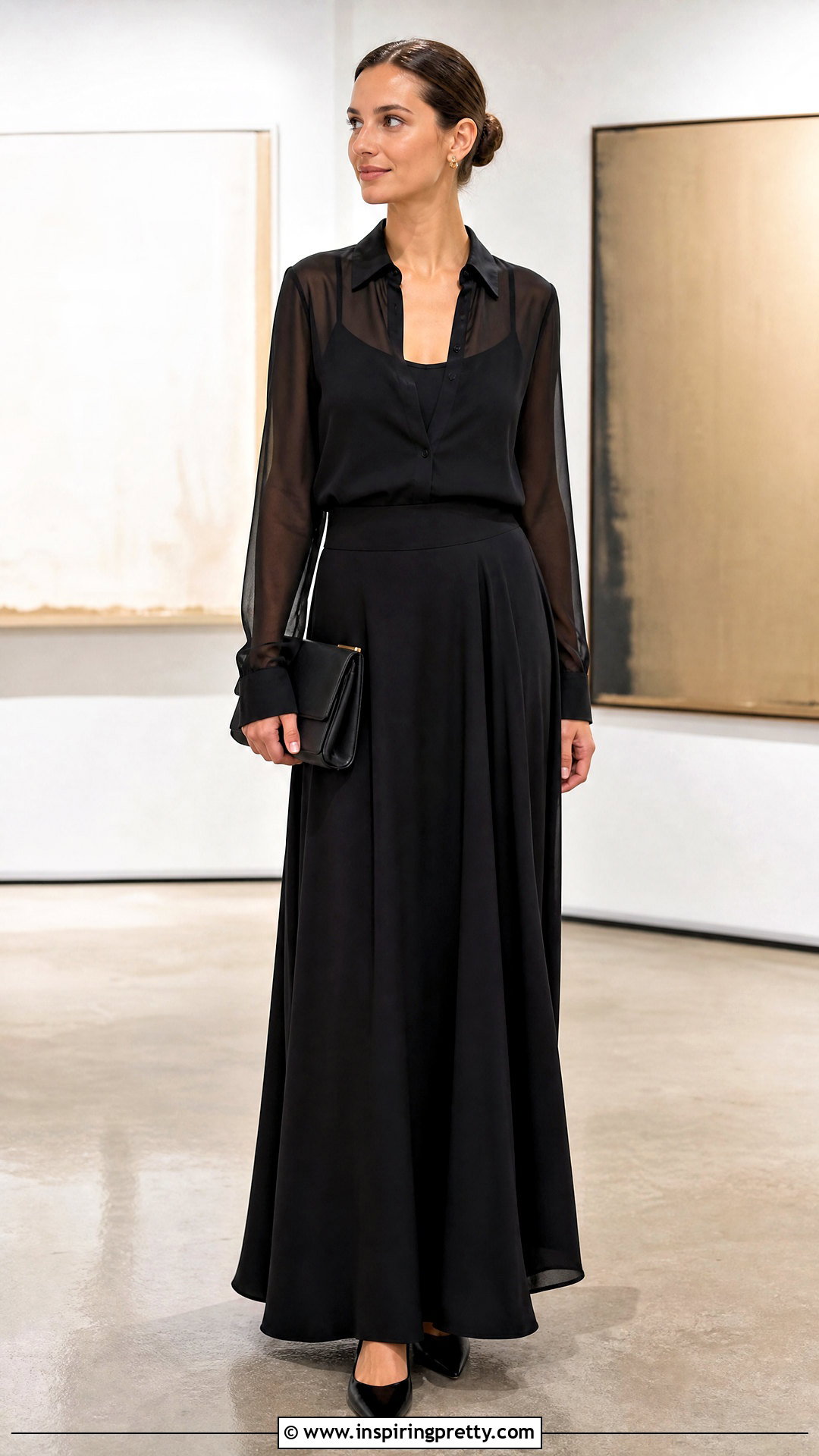 The Limited Sheer Blouse With A Camisole And Maxi Skirt - 20 the limited women's tops outfit ideas
