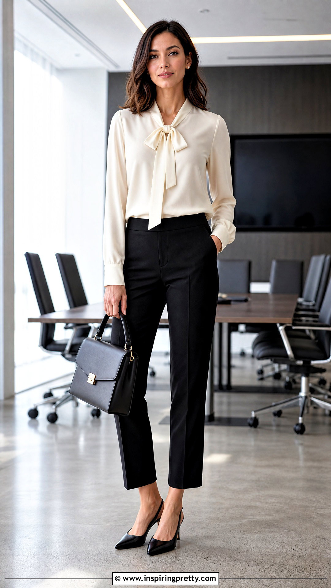 The Limited Tie Neck Blouse With Cropped Trousers - 20 the limited women's tops outfit ideas