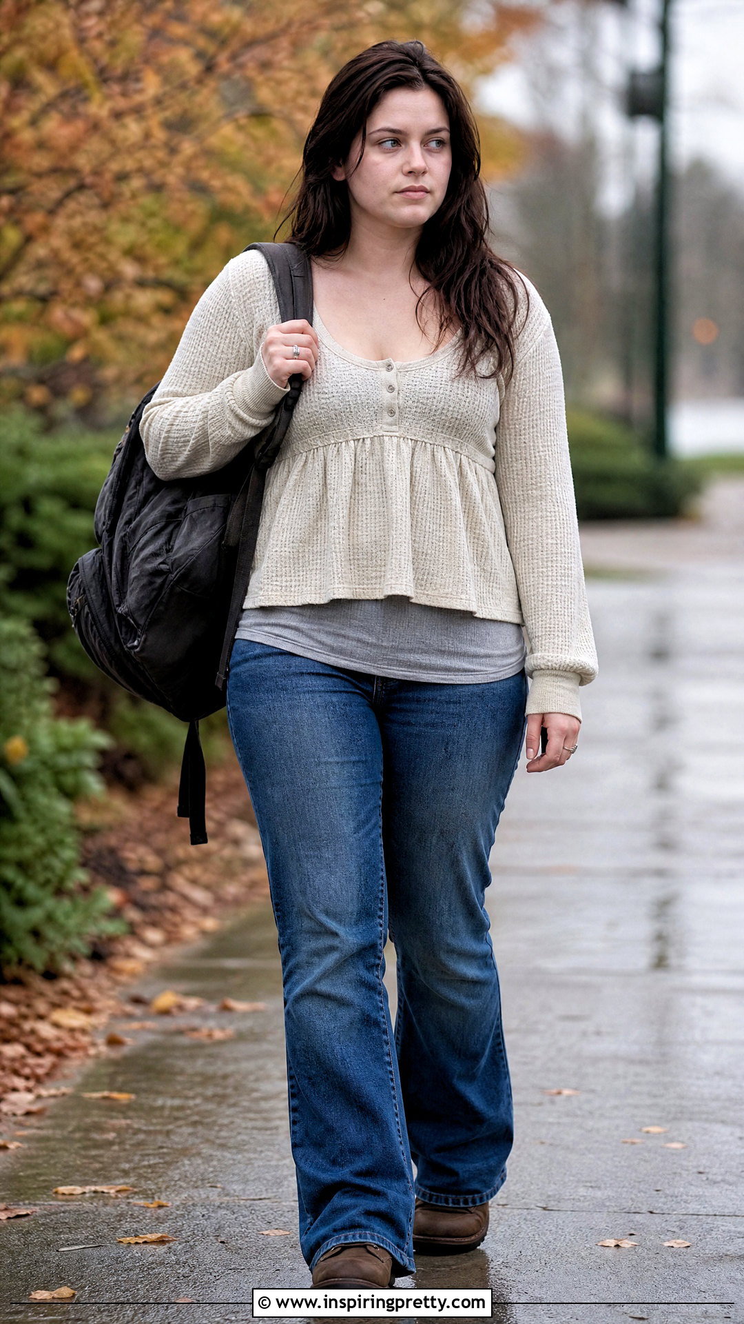 Thermal Bella Swan Babydoll Top With Layered Tank And Jeans - 25 bella swan babydoll top outfit ideas