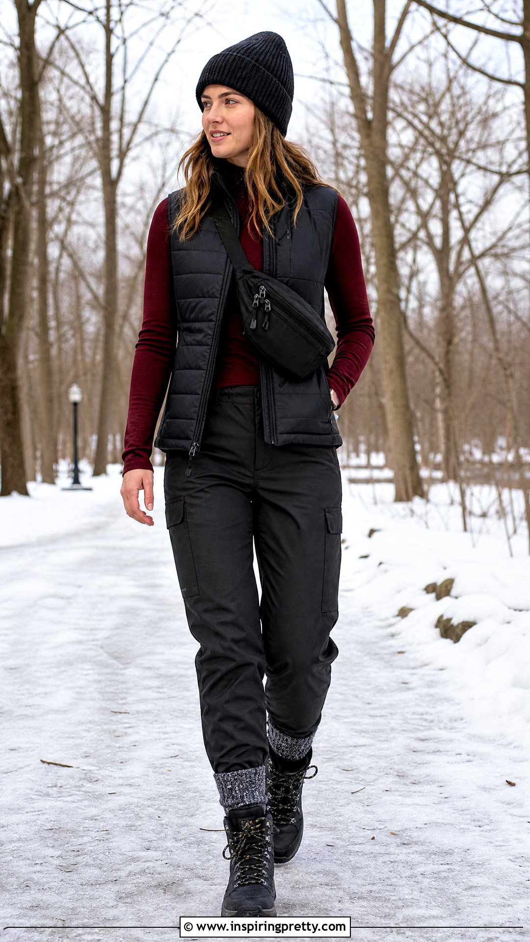 Thermal Top And Puffer Vest Outfit - 50 winter tops outfit ideas