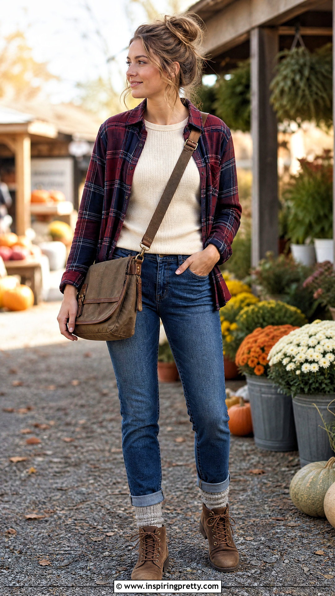 Thermal Top Under Flannel Shirt Outfit - 50 layering tops outfit ideas