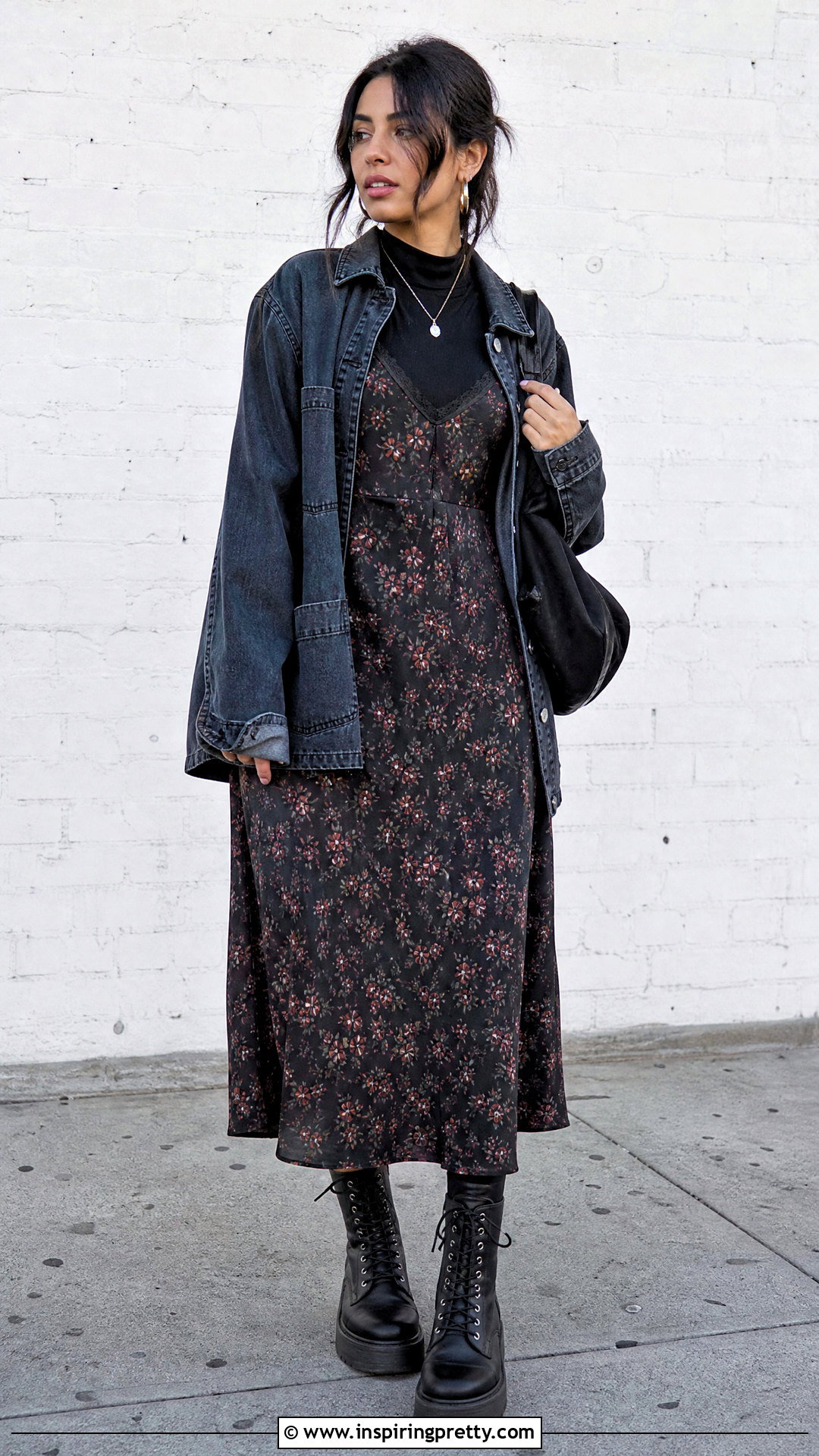 Thermal Top With Slip Dress Outfit - 50 aesthetic tops outfit ideas