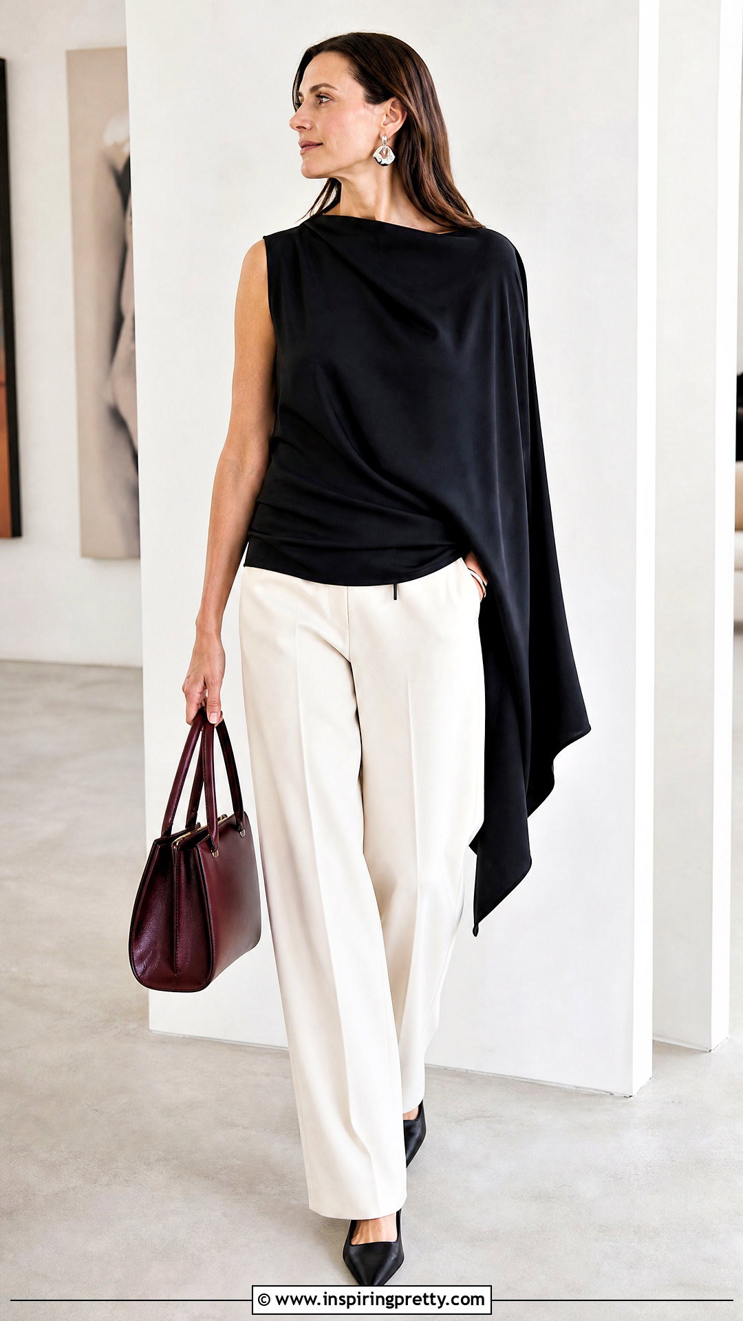 Tibi Black Drape Top Outfit - 25 tibi top outfit ideas