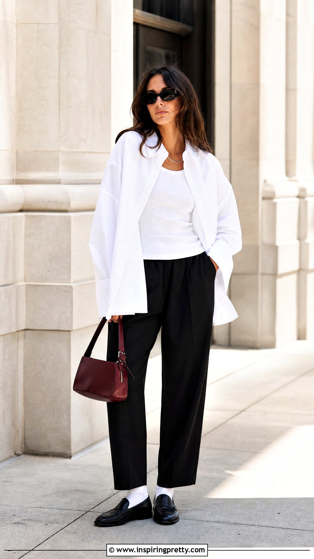 Tibi White Top And Black Pants Outfit - 25 tibi top outfit ideas
