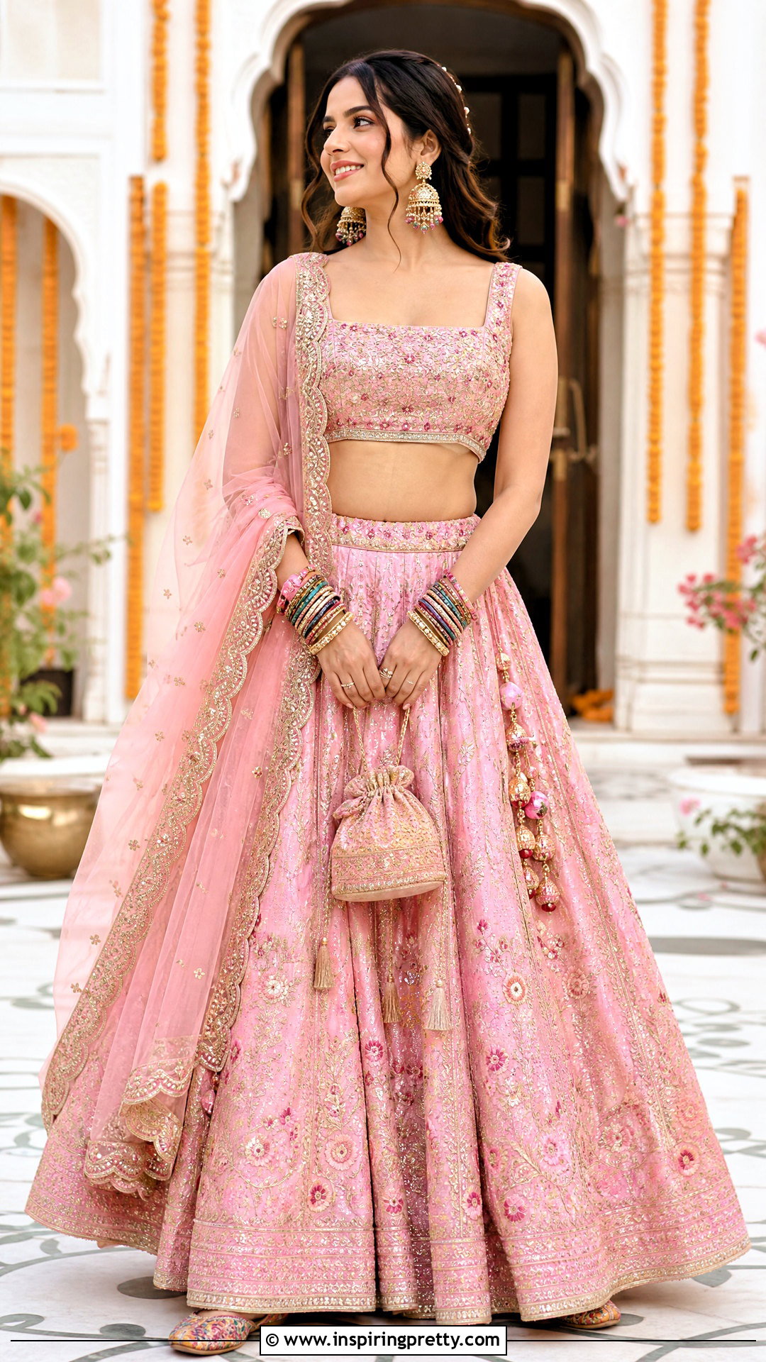 Tie Back Crop Top Lehenga - 50 lehenga blouse designs crop tops outfit ideas