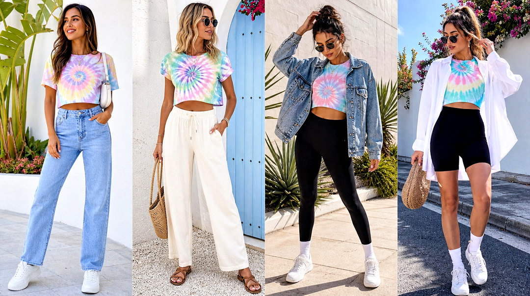 20 Tie Dye Crop Top Outfit Ideas for Fresh Summer Style