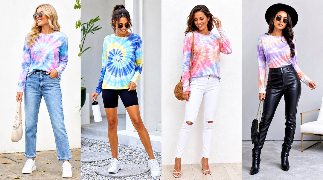 20 Tie Dye Long Sleeve Top Outfit Ideas for Cool Cozy Days