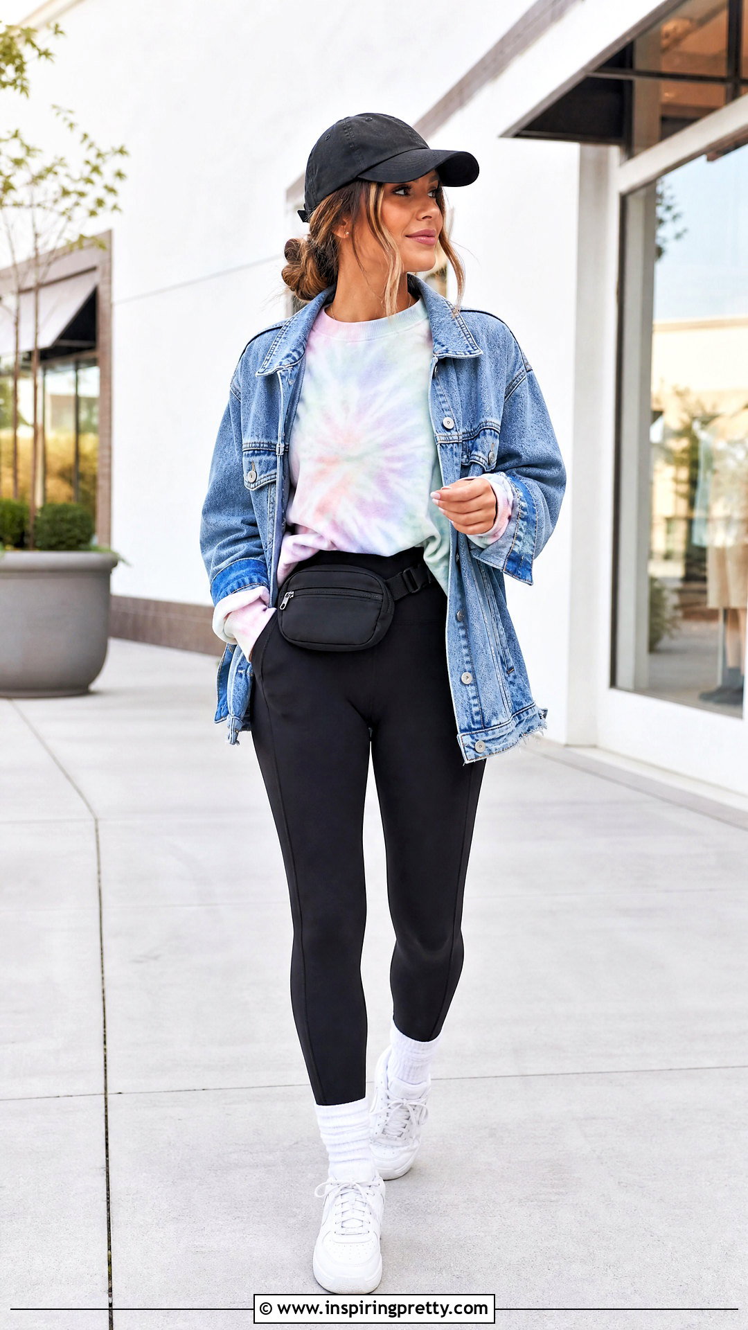 Tie Dye Long Sleeve Top With Black Leggings - 20 Tie Dye Long Sleeve Top outfit ideas