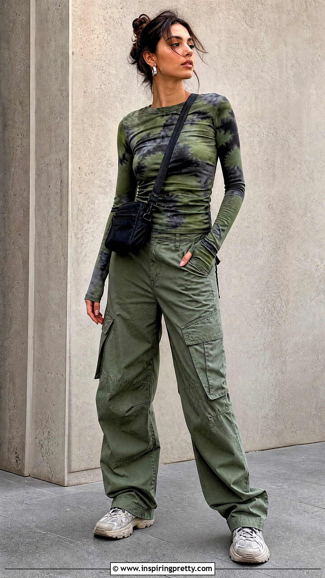 Tie Dye Long Sleeve Top With Cargo Pants - 20 Tie Dye Long Sleeve Top outfit ideas