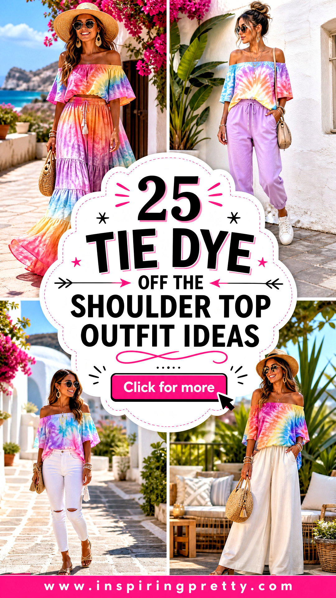 25 Tie Dye Off the Shoulder Top Outfit Ideas for Summer - 25 Tie Dye Off the Shoulder Top Outfit Ideas for Summer