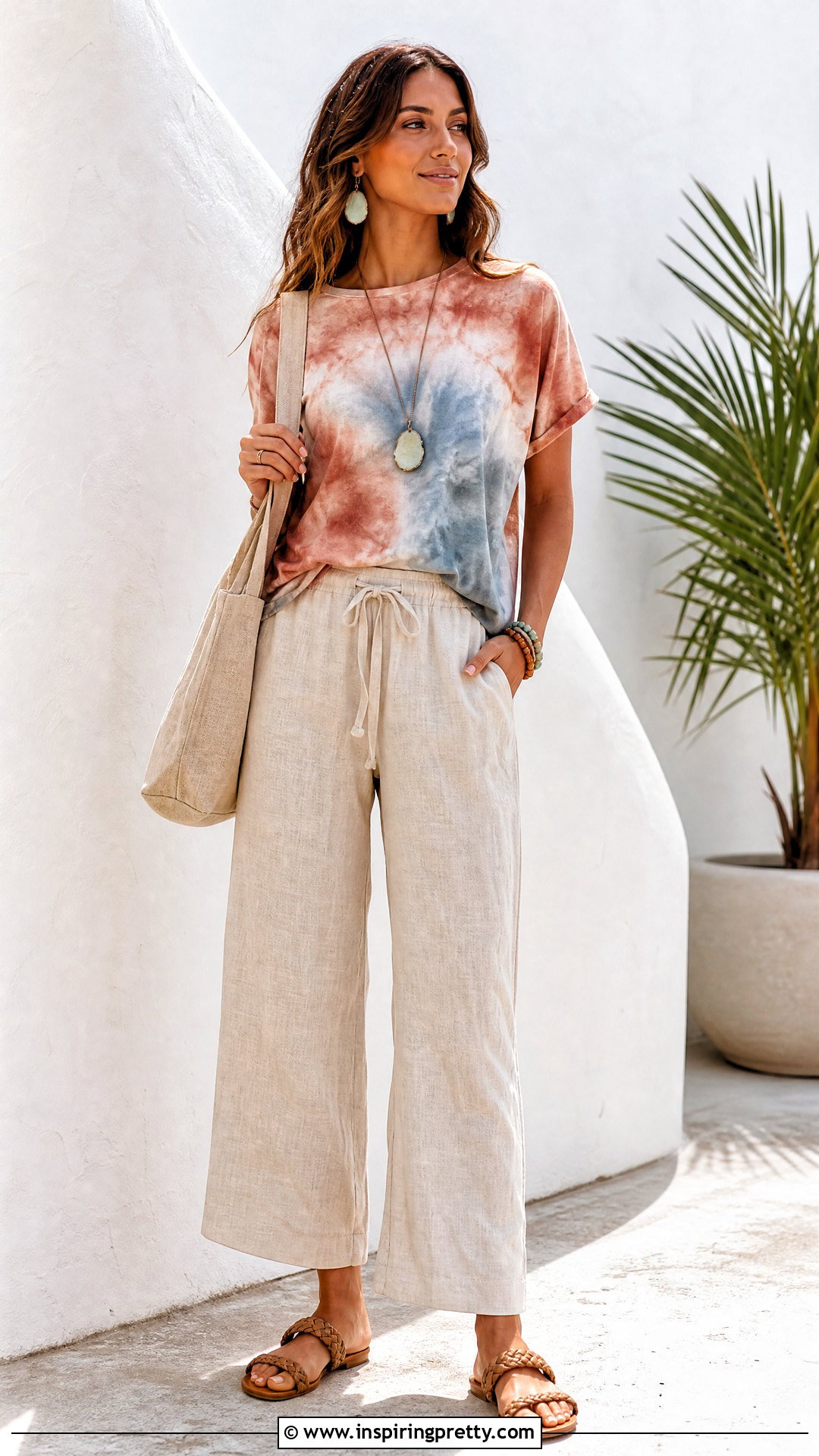 Tie Dye T Shirt With Linen Pants - 25 diy boho tops upcycled clothing ideas