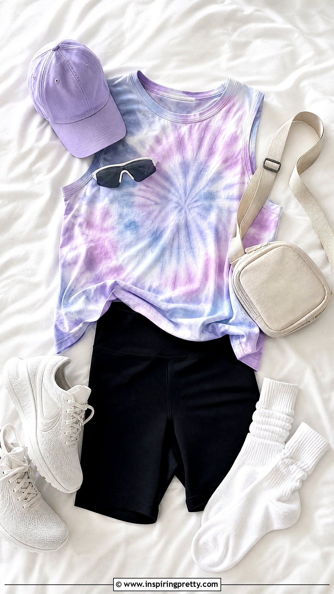Tie Dye Tank Top With Biker Shorts On Bed - 20 tie-dye tank top on bed ideas