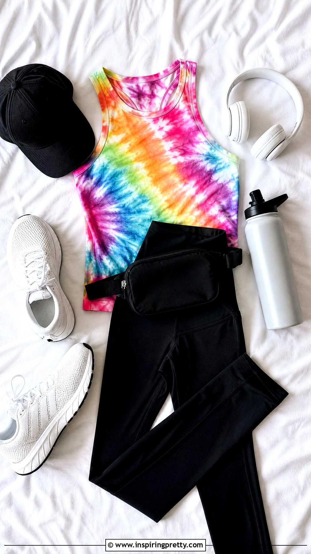 Tie Dye Tank Top With Black Leggings On Bed - 20 tie-dye tank top on bed ideas