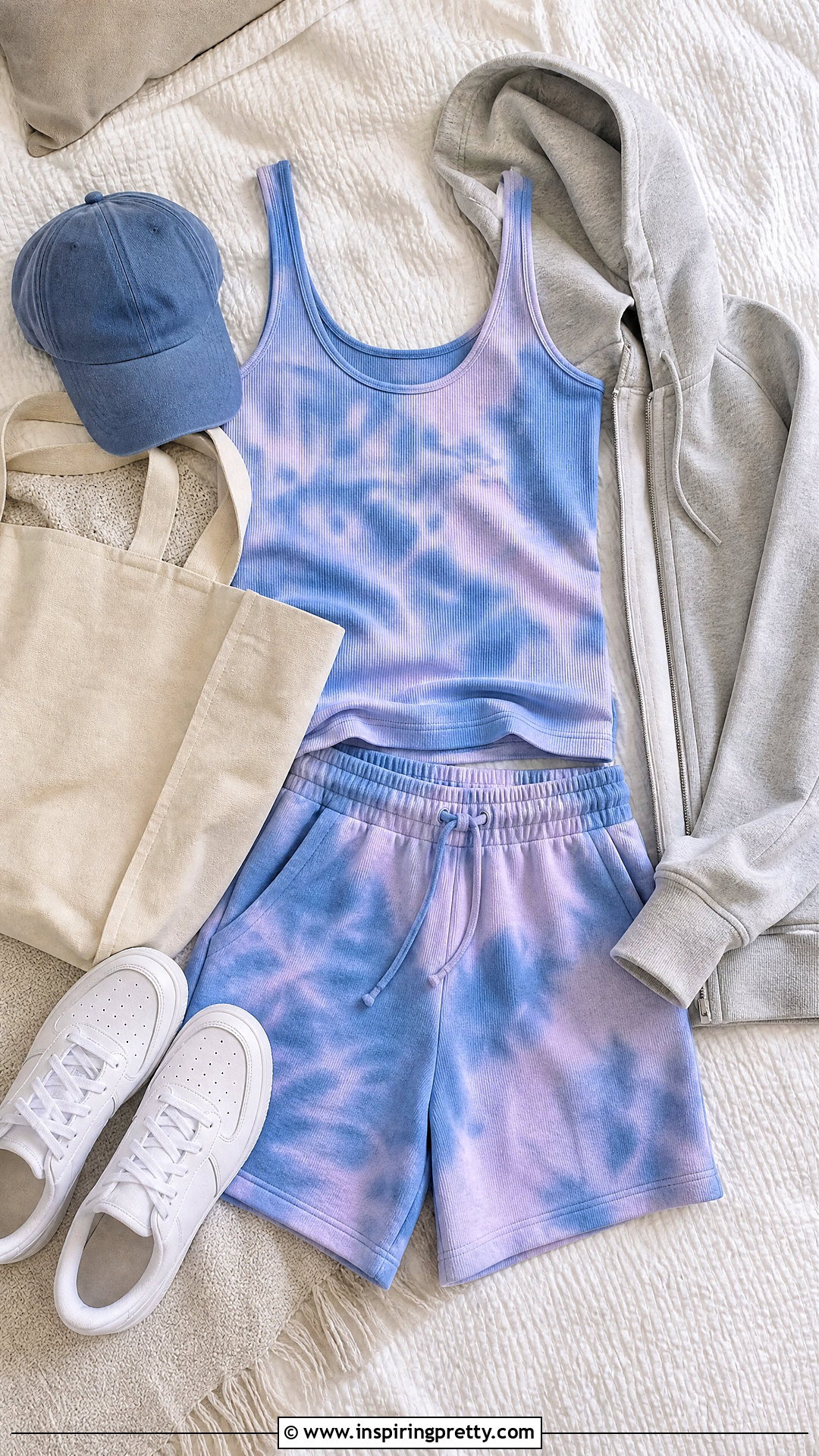 Tie Dye Tank Top With Matching Sweat Shorts On Bed - 20 tie-dye tank top on bed ideas