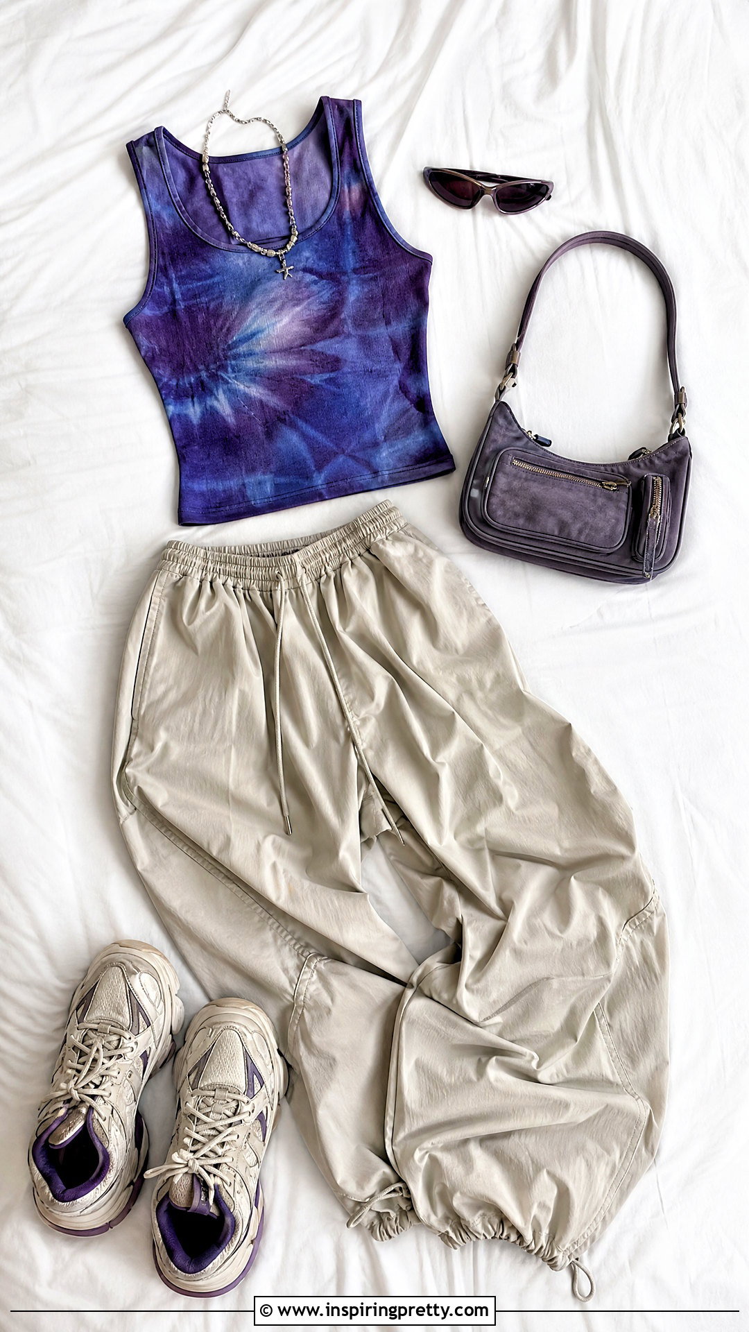 Tie Dye Tank Top With Parachute Pants On Bed - 20 tie-dye tank top on bed ideas