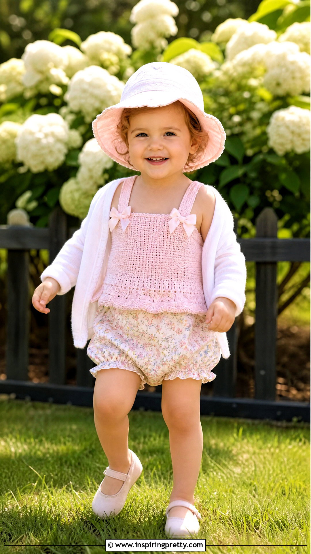 Tie Shoulder Crochet Top With Bloomers - 50 top de croche infantil ideas