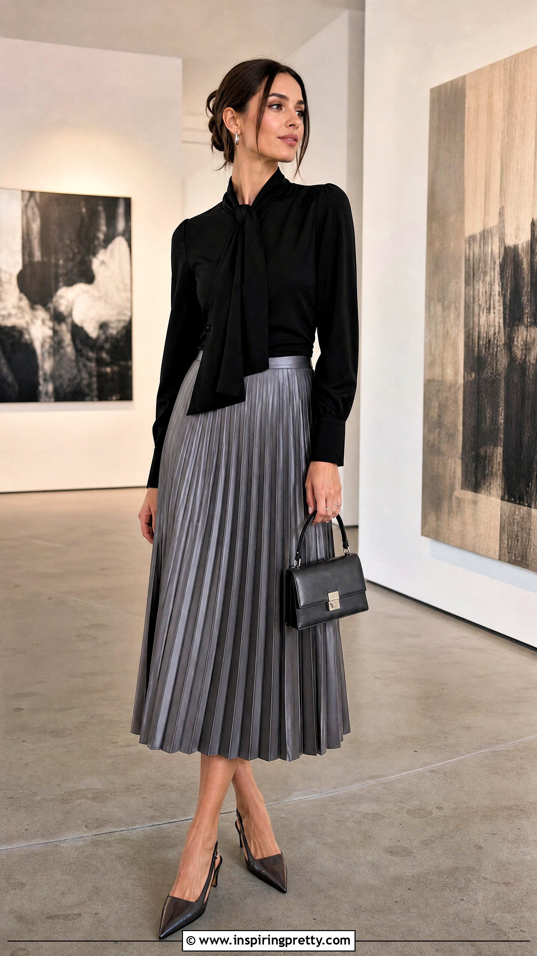 Tie Top With Pleated Skirt - 50 tie top outfit ideas