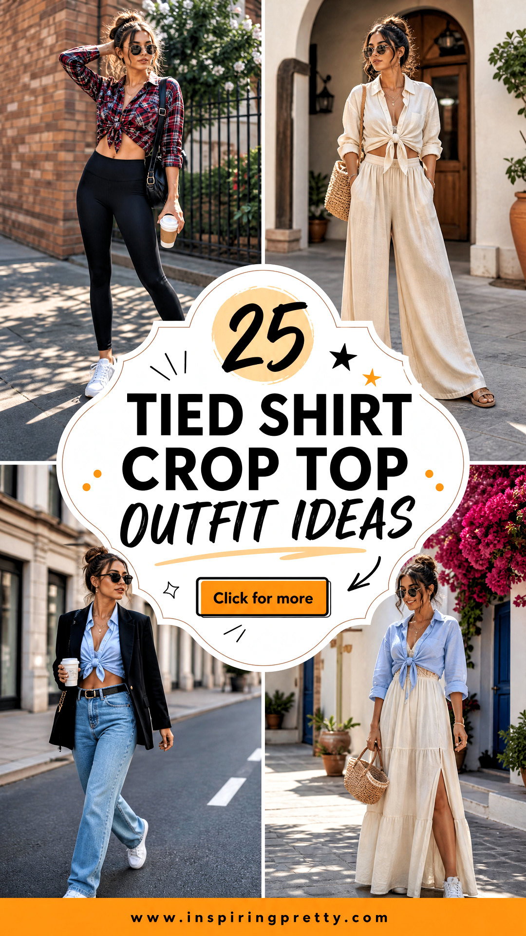 25 Tied Shirt Crop Top Outfit Ideas for Casual Weekends - 25 Tied Shirt Crop Top Outfit Ideas for Casual Weekends