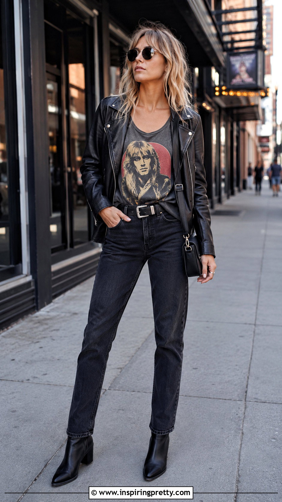 Tom Petty Tank Top With Leather Jacket And Dark Jeans - 20 tom petty tank top outfit ideas