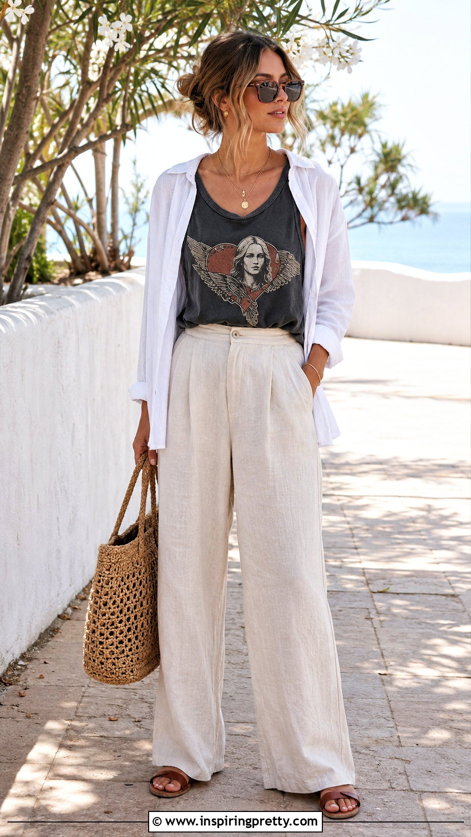Tom Petty Tank Top With Linen Pants - 20 tom petty tank top outfit ideas