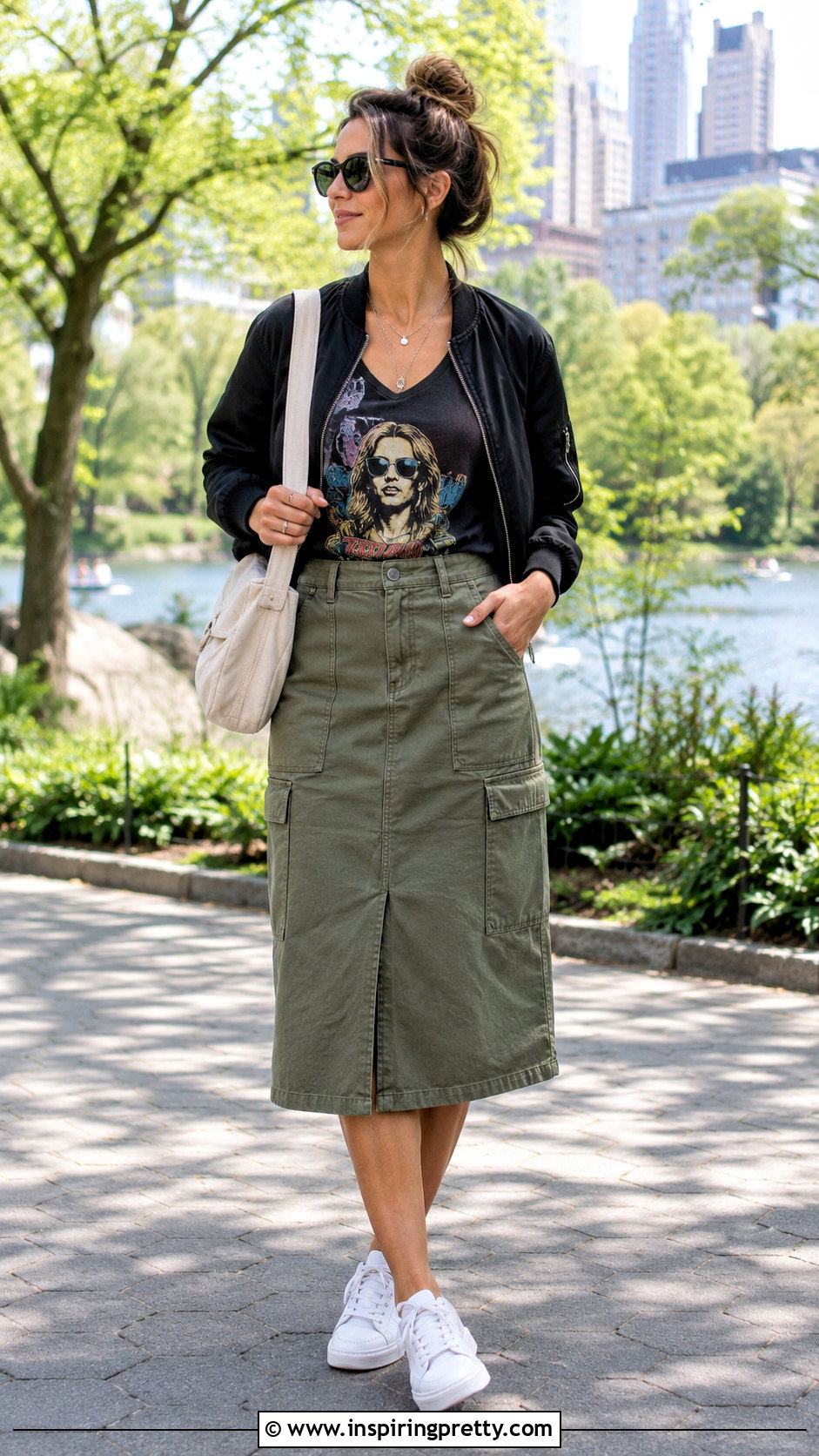 Tom Petty Tank Top With Utility Midi Skirt - 20 tom petty tank top outfit ideas