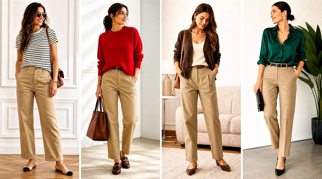 25 Tops That Go With Khaki Pants for Easy, Elevated Style