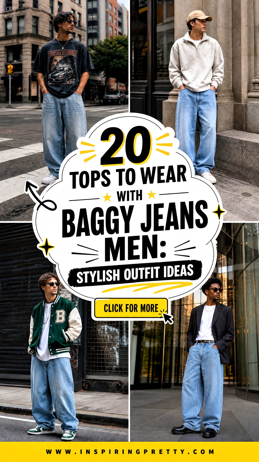 20 Tops to Wear With Baggy Jeans Men Stylish Outfit Ideas - 20 Tops to Wear With Baggy Jeans Men: Stylish Outfit Ideas