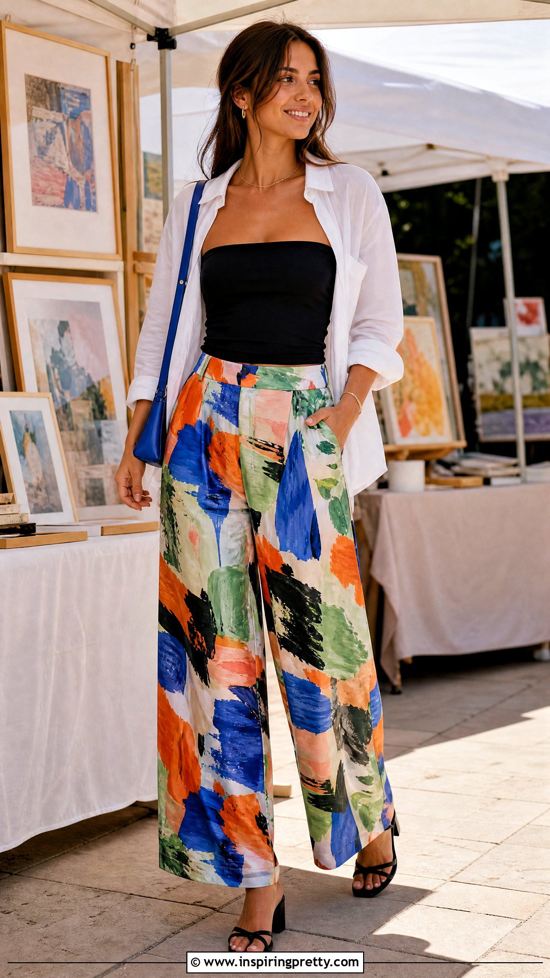 Topshop Tube Top With Printed Pants - 20 Topshop Tube Top outfit ideas