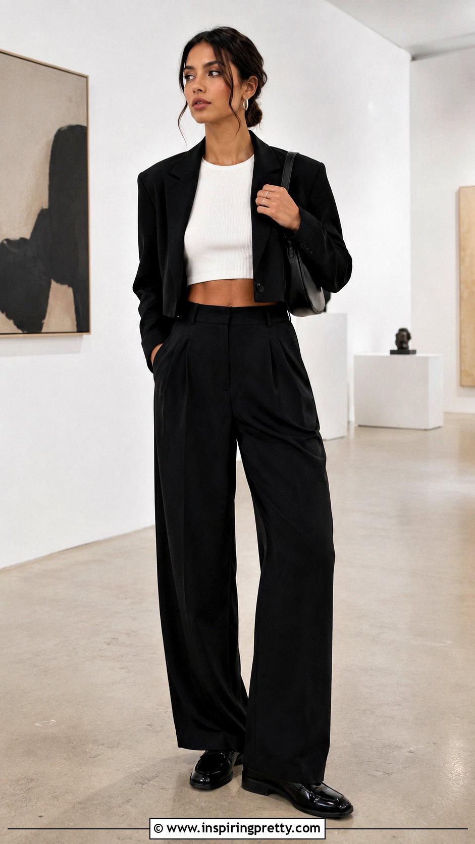 Topshop White Crop Top With Black Trousers - 20 topshop white crop top outfit ideas