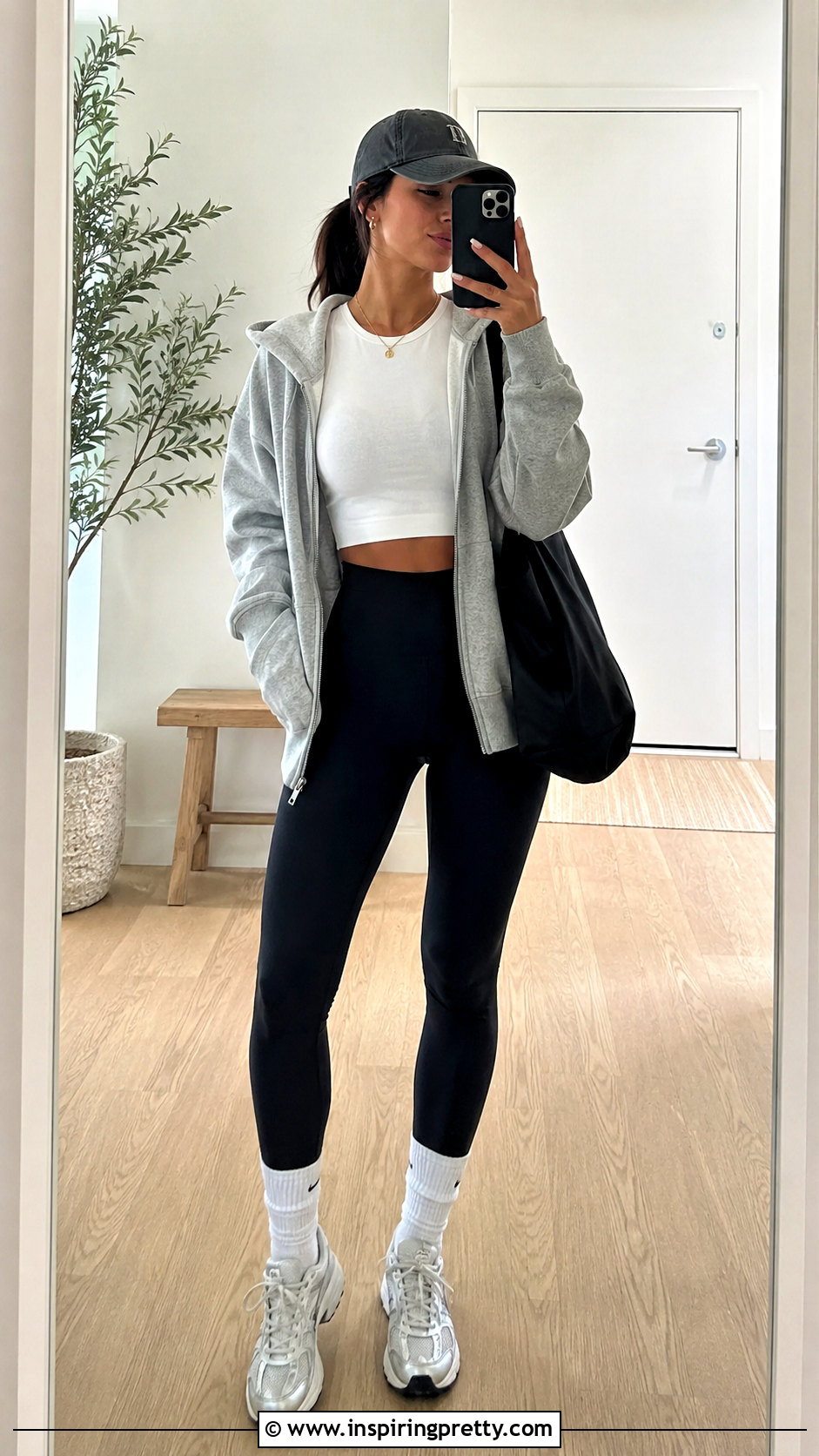 Topshop White Crop Top With Leggings And Zip Hoodie - 20 topshop white crop top outfit ideas