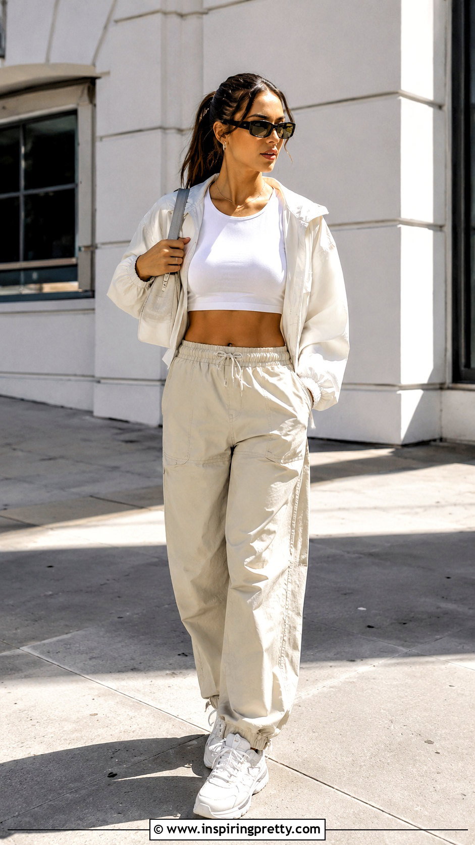 Topshop White Crop Top With Parachute Pants - 20 topshop white crop top outfit ideas