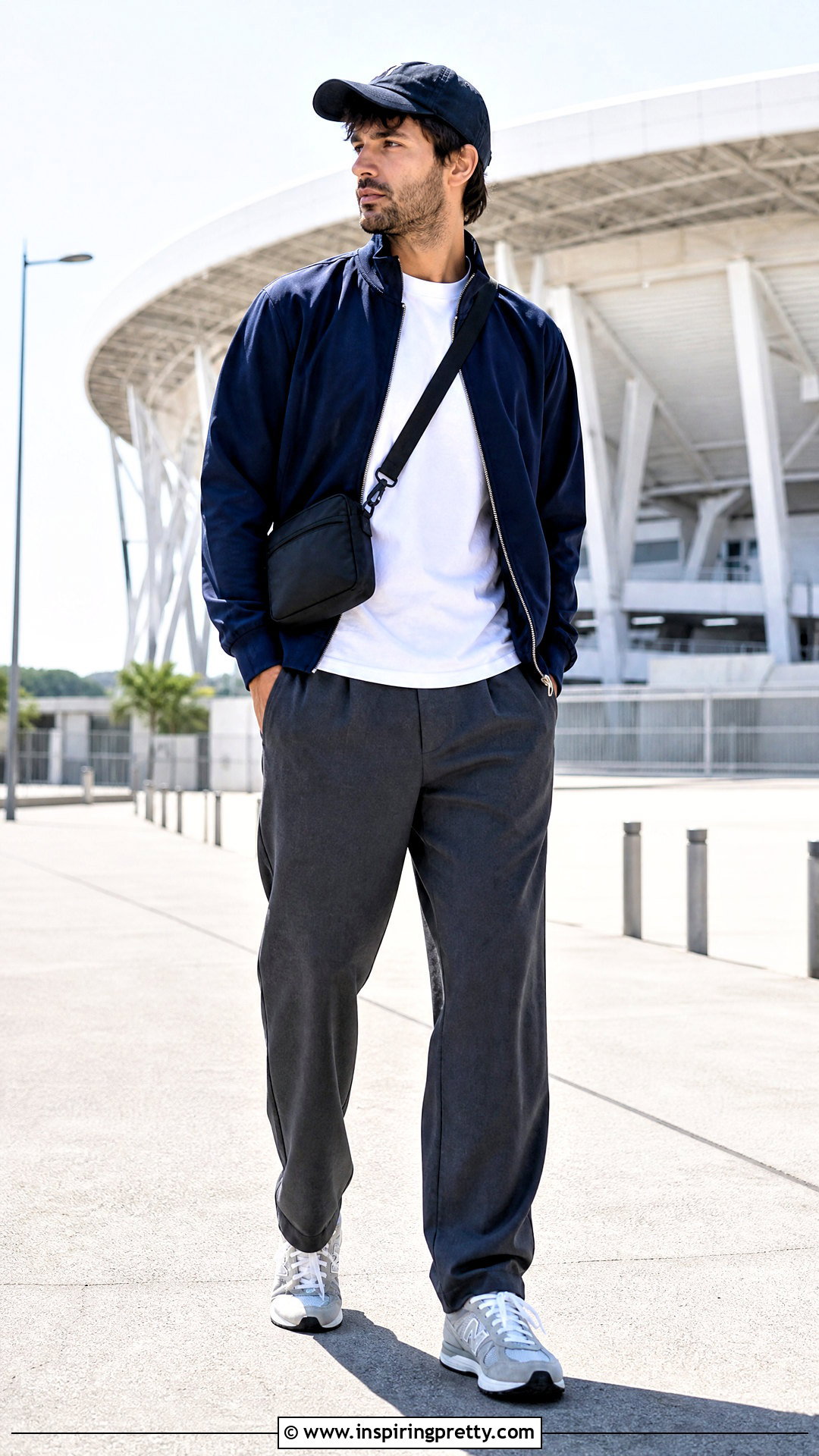 Track Jacket With T Shirt And Trousers - 50 mens tops outfit ideas
