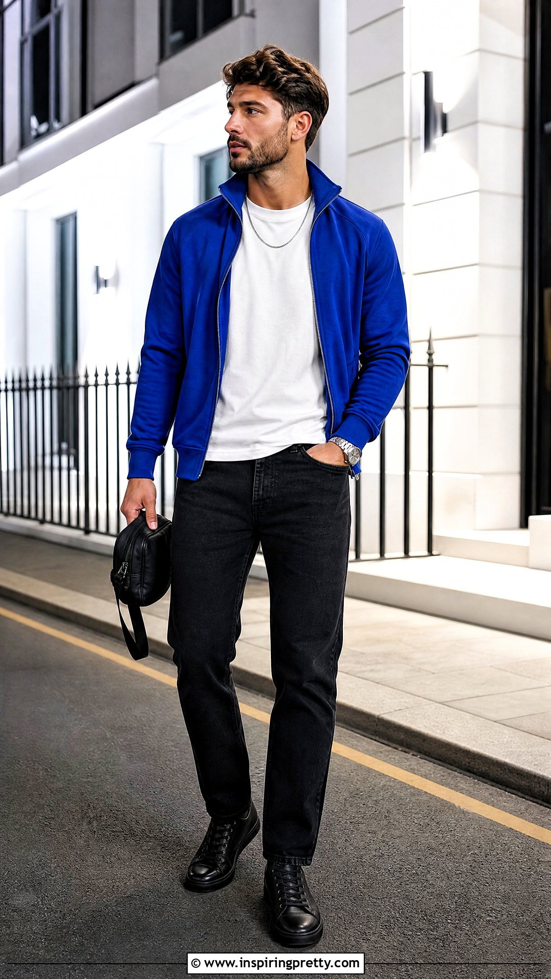 Track Top With Black Jeans - 20 Mens Track Tops outfit ideas