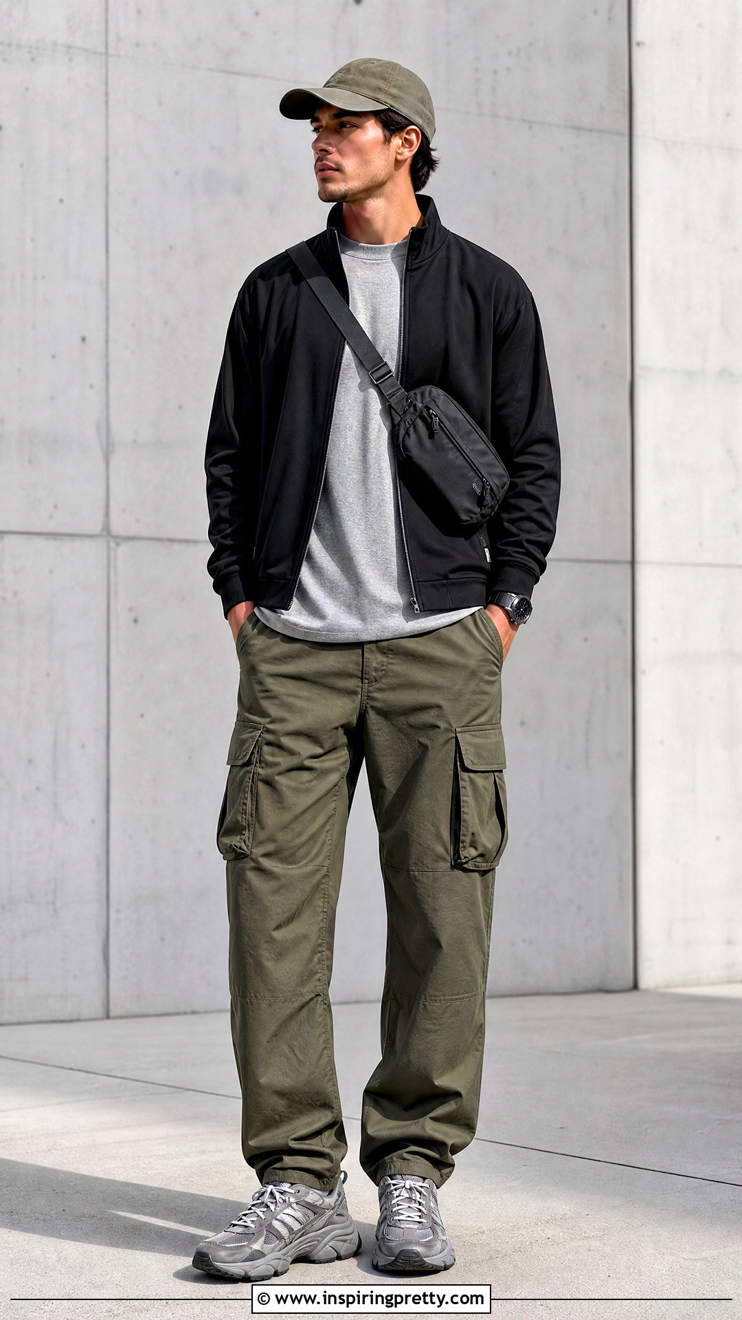 Track Top With Cargo Pants - 20 Mens Track Tops outfit ideas