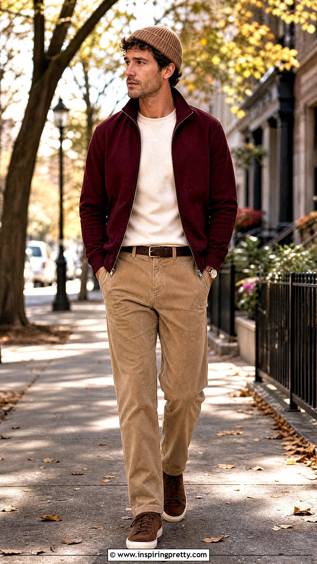 Track Top With Corduroy Pants - 20 Mens Track Tops outfit ideas