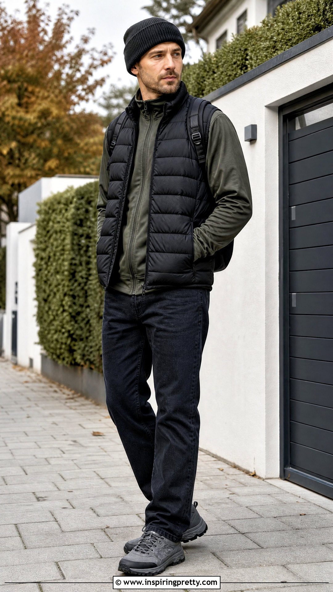 Track Top With Puffer Vest - 20 Mens Track Tops outfit ideas