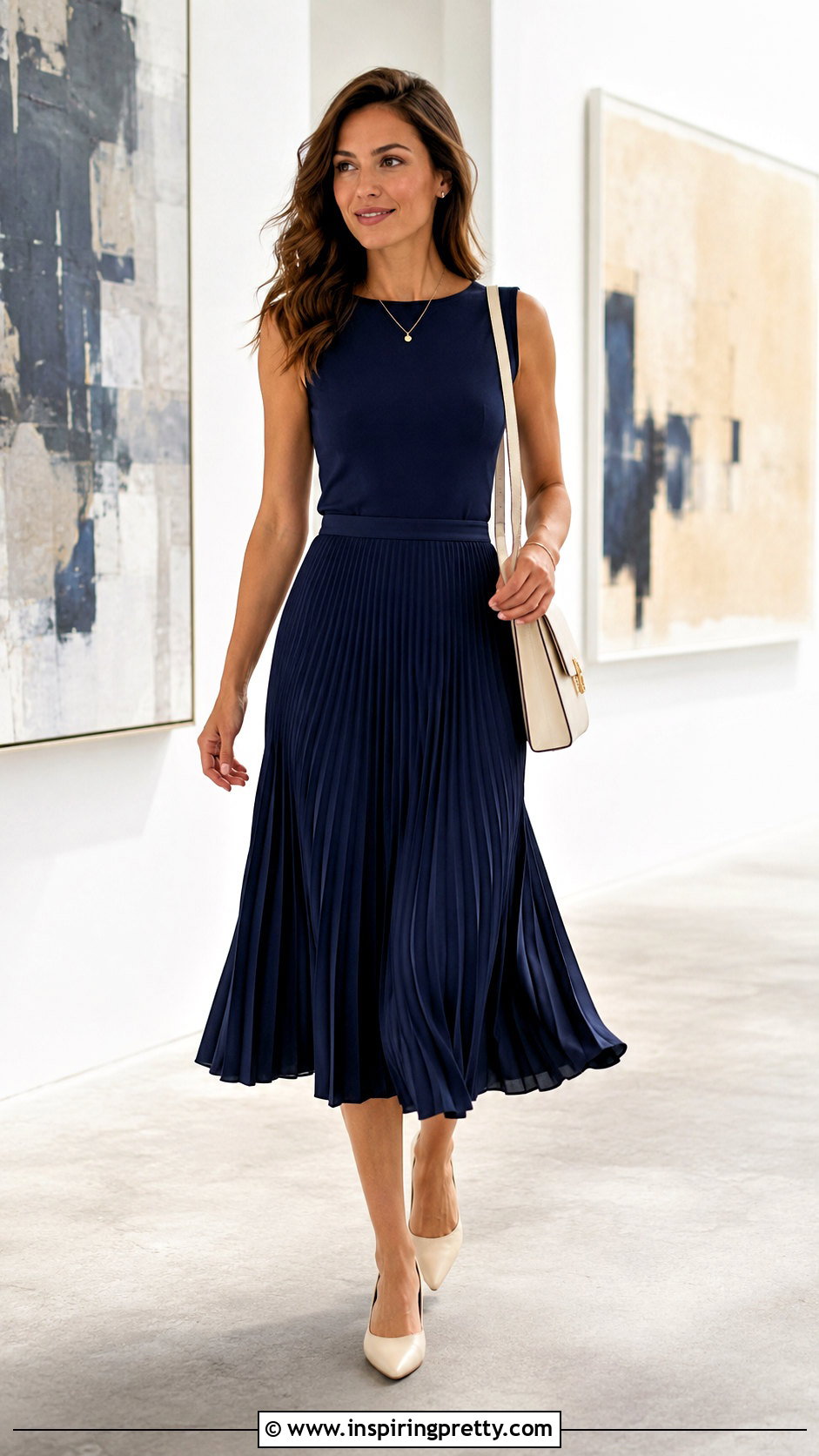 Tracy Top With A Pleated Midi Skirt - 20 Tracy Tops outfit ideas
