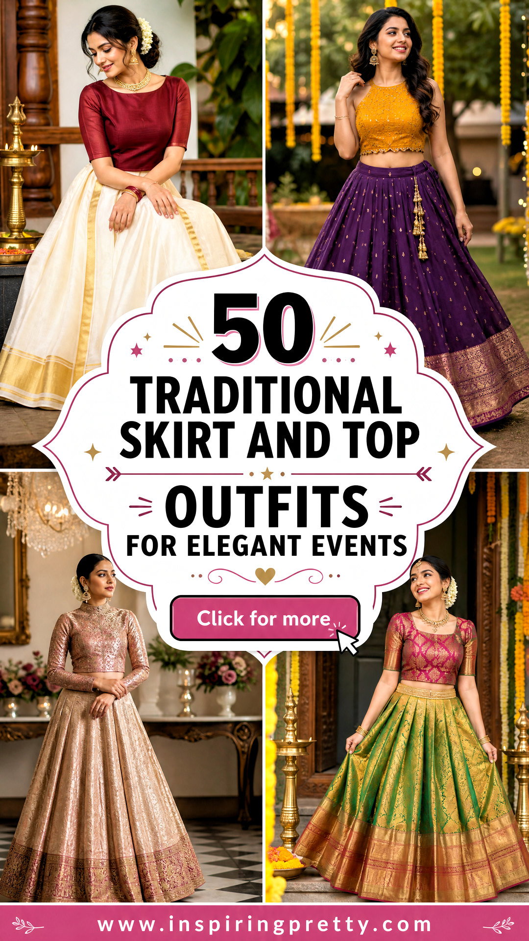 50 Traditional Skirt and Top Outfits for Elegant Events - 50 Traditional Skirt and Top Outfits for Elegant Events