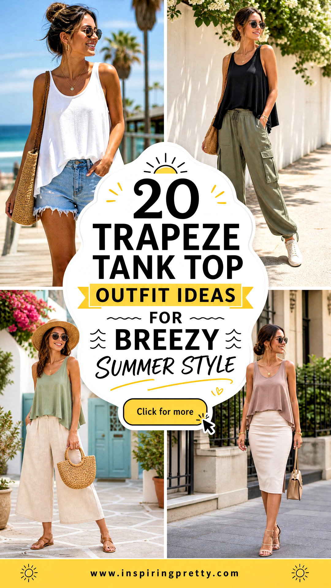 20 Trapeze Tank Top Outfit Ideas for Breezy Summer Style - 20 Trapeze Tank Top Outfit Ideas for Breezy Summer Style