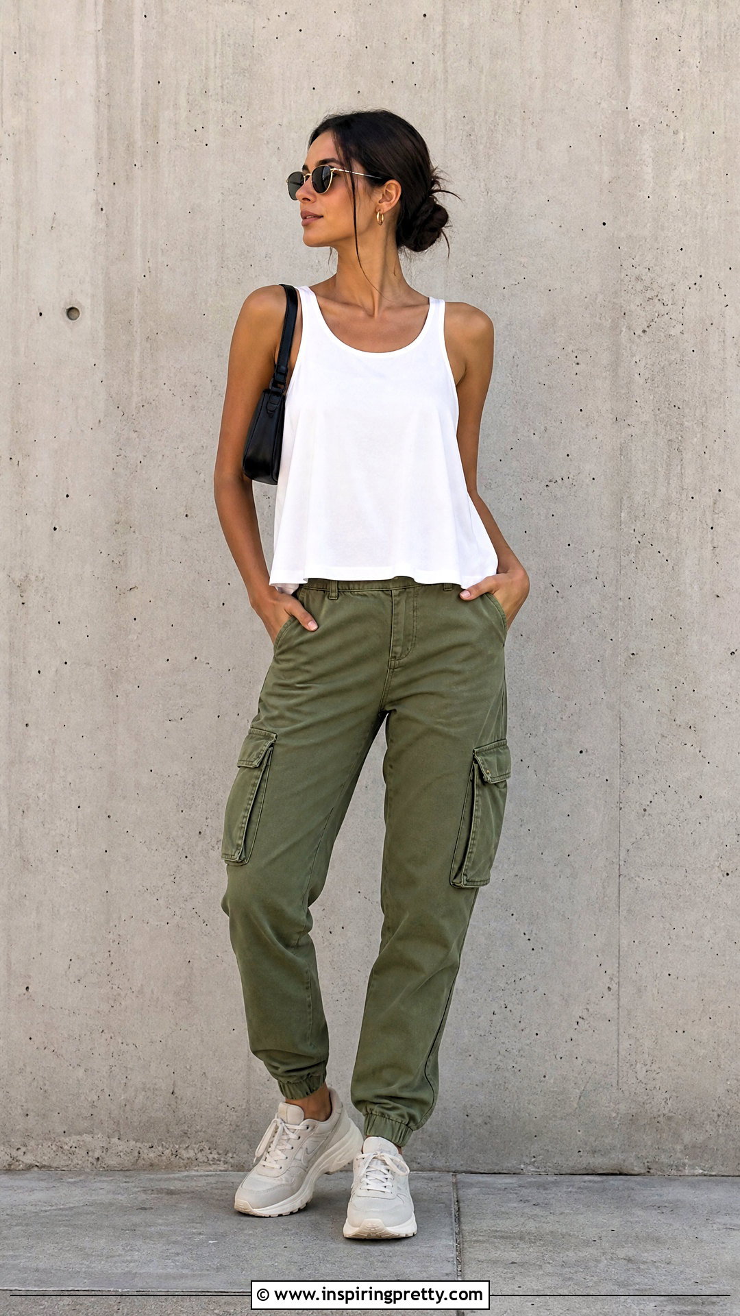 Trapeze Tank Top With Cargo Pants - 20 trapeze tank top outfit ideas