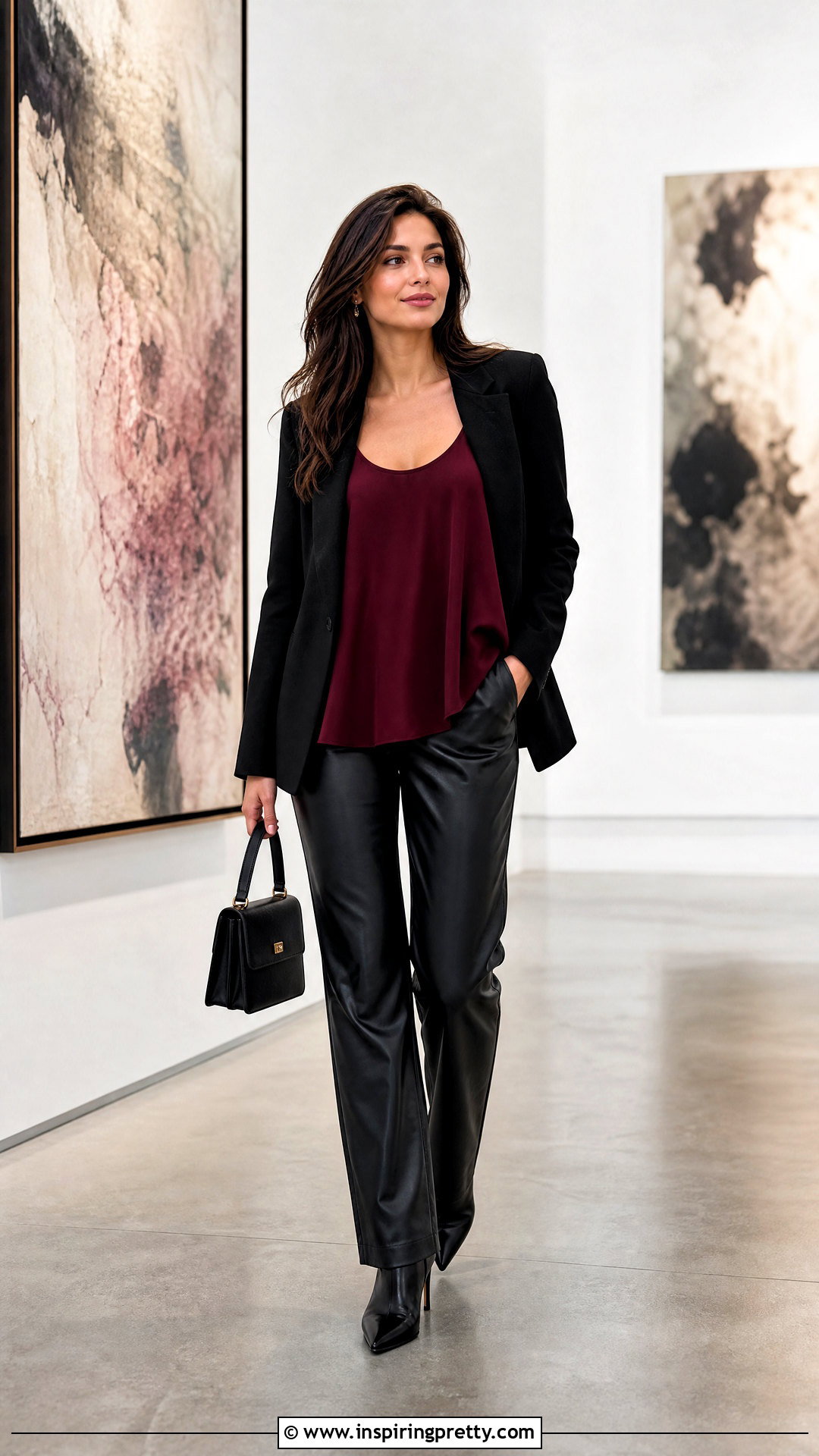 Trapeze Tank Top With Faux Leather Pants - 20 trapeze tank top outfit ideas