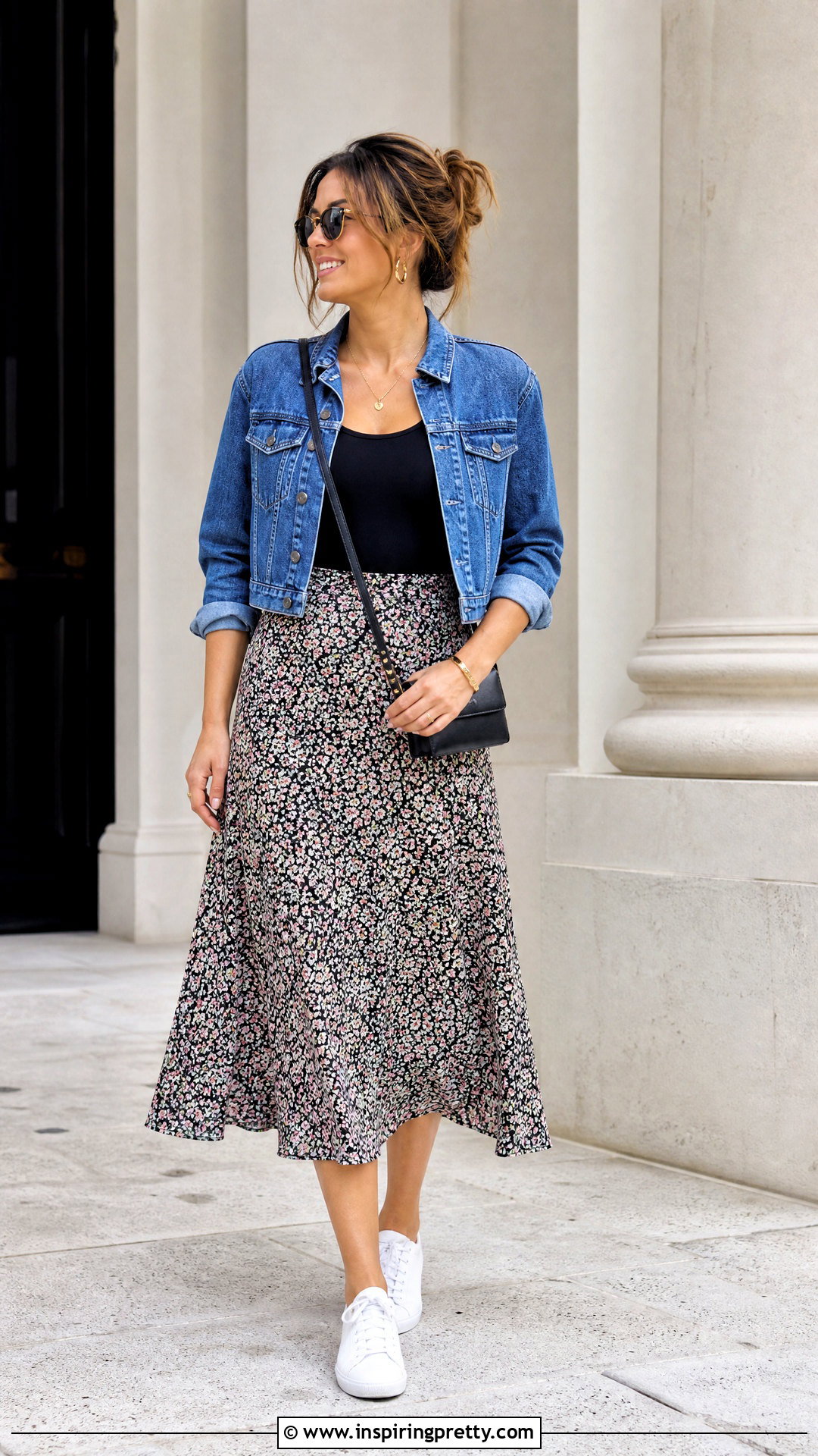 Travel Tank Top With A Midi Skirt And Sneakers - 20 travel tank tops outfit ideas